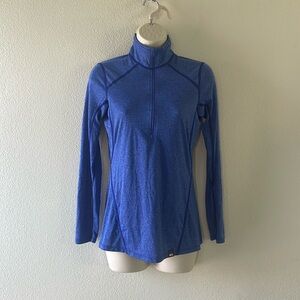 REI XS blue long sleeve 1/4 zip athletic top